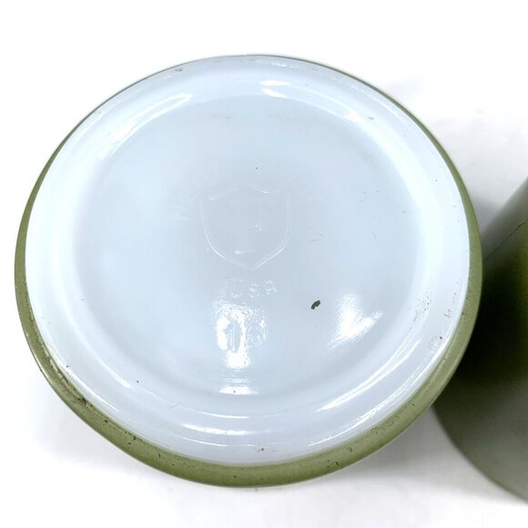 Federal Stackable Cup Mug MCM Avocade Green Coffee USA Heat Proof Lot of 2 - Picture 6 of 8